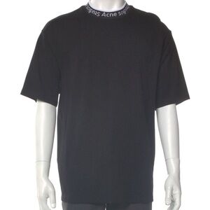 Acne Black Tee with Branded Collar